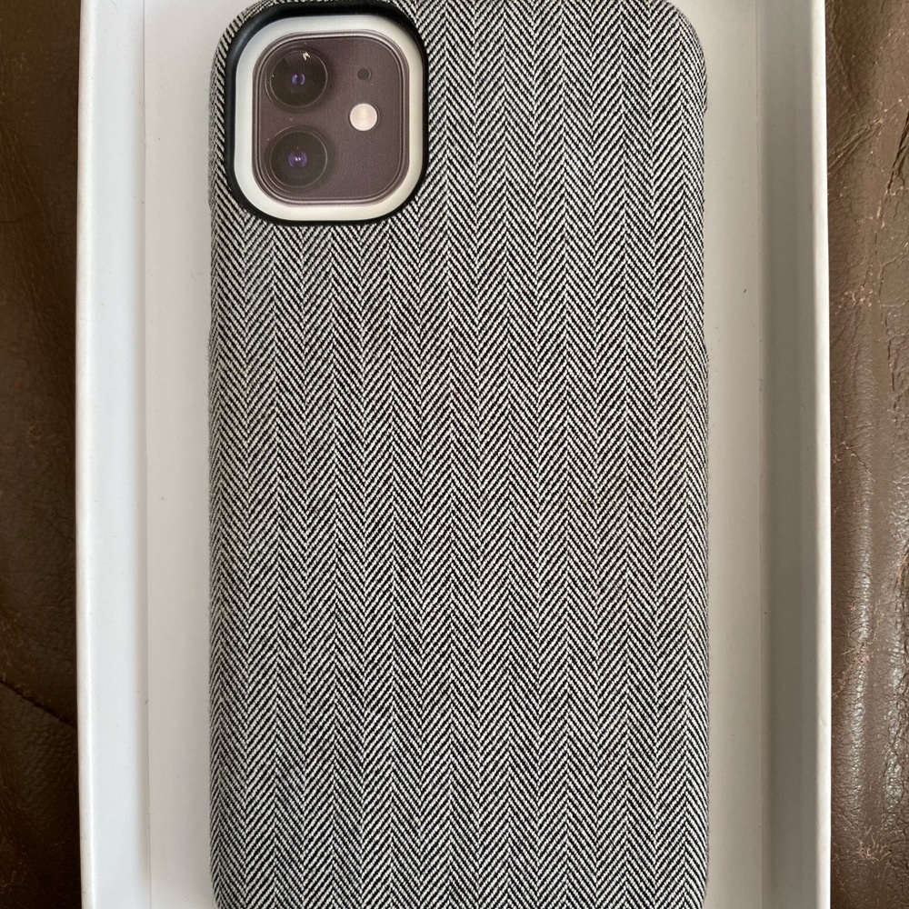 iPhone 11 CASE- grey and black fabric